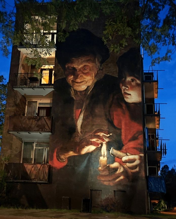 Street-art-Mural-of-Peter-Paul-Rubens-Old-Woman-and-Boy-with-Candles-by-Julien-De-Casabianca-in-The-Hague-Netherlands-for-Mauritshuis-Museum-1 (1)