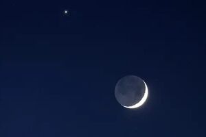 هم‌نشینی نادر ماه و زهره در آسمان امشب
