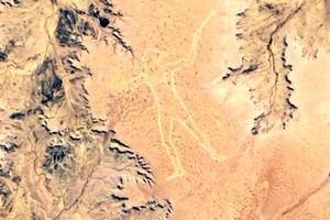 نقاشی اسرارآمیز 3 کیلومتری در وسط بیابان که از فضا هم دیده می‌شود