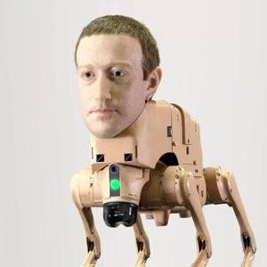 سگ‌های رباتیک با سر ایلان ماسک و مارک زاکربرگ/ ویدئو